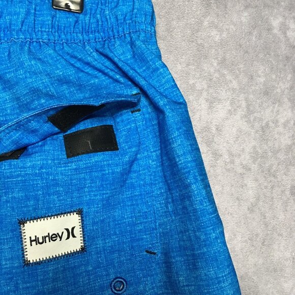 Hurley Men Swim Trunks Shorts size Large Blue Gray Elastic Waist - Lot of 2 Pair - Picture 15 of 16